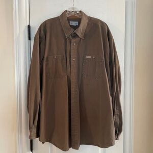 Carhartt Work Shirt Olive Green Button Down Shirt/Shacket 100% Cotton XXL Men’s